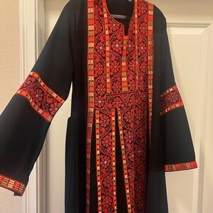 Black and Red Embroidered Dress Thobe